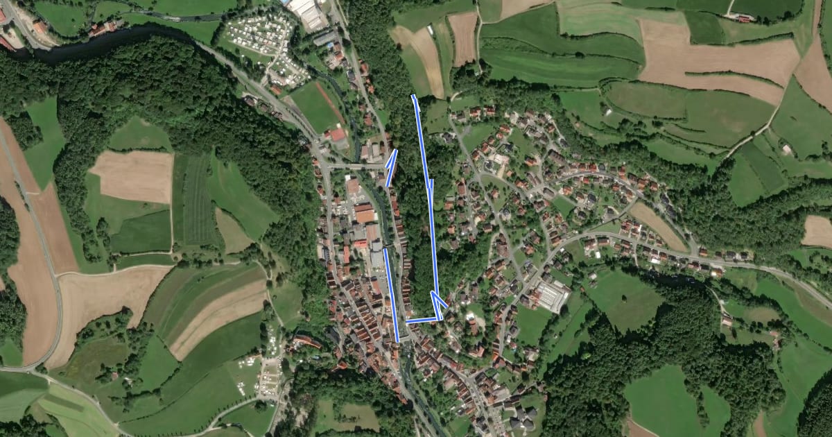 Маршрут Waischenfeld Panoramaweg на спутниковом снимке