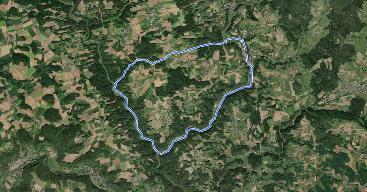 Маршрут Waischenfeld Rundwanderweg Blauer Ring на спутниковом снимке