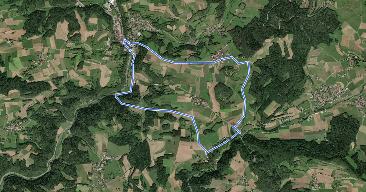 Маршрут Waischenfeld Rundwanderweg gelber Ring на спутниковом снимке