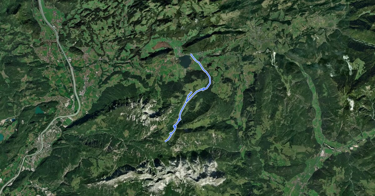 Маршрут Walchsee - Habersauertal - Feldalm - Feldalmsattel на спутниковом снимке