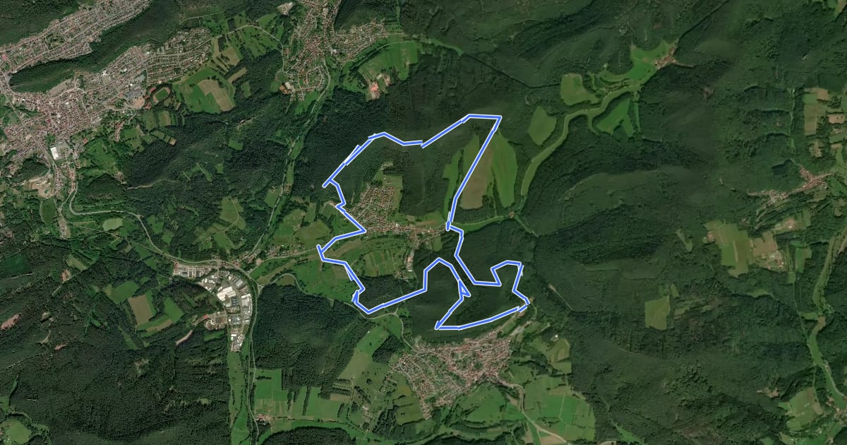 Маршрут Wald-Erlebnisweg на спутниковом снимке