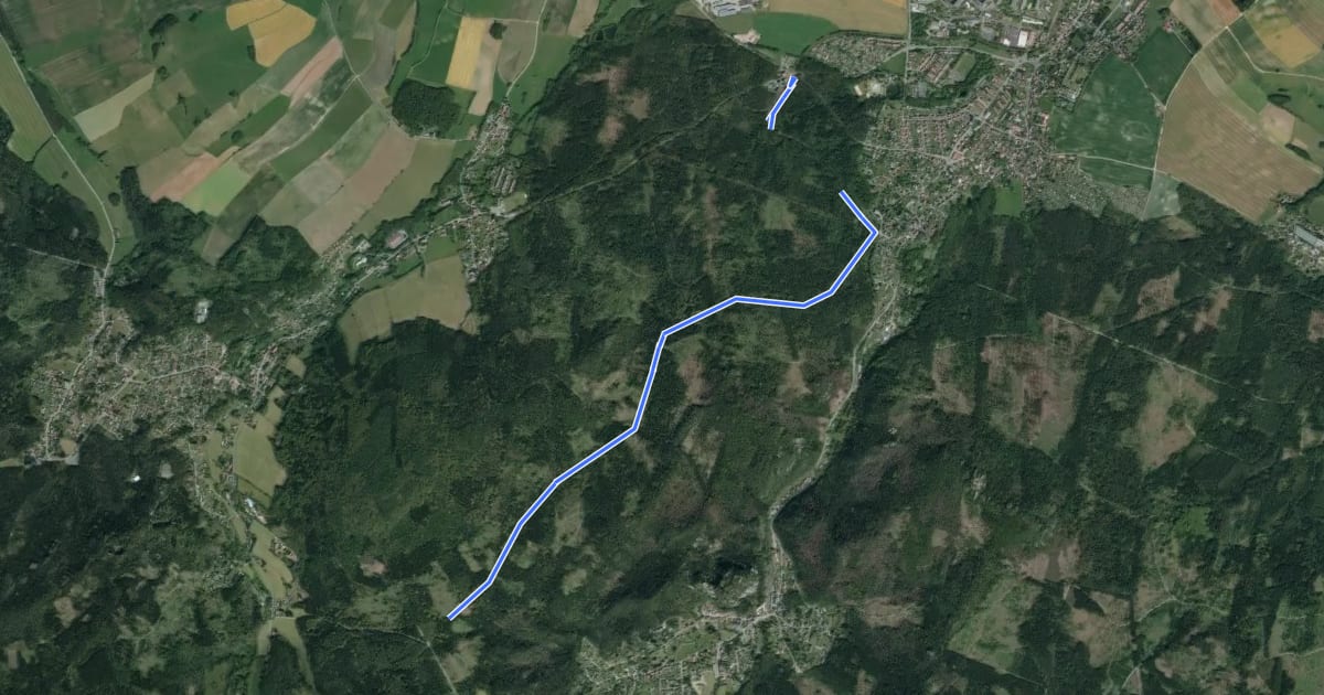 Маршрут Wald-Lehrpfad Alte Leipaer Straße на спутниковом снимке