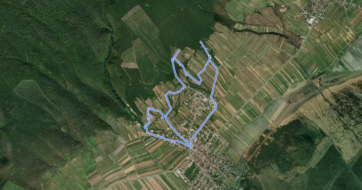 Маршрут Wald- und Bründllehrpfad на спутниковом снимке