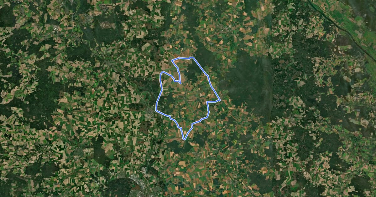 Маршрут Wald und mehr на спутниковом снимке