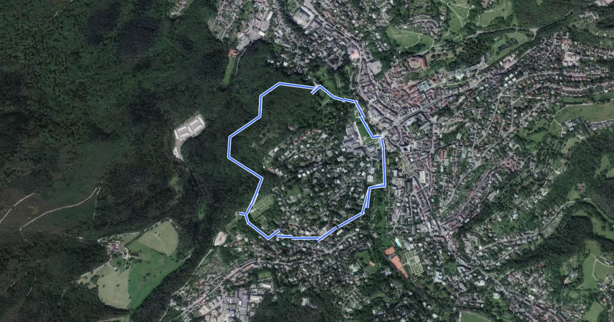 Маршрут Wald und Rosen Rundweg на спутниковом снимке