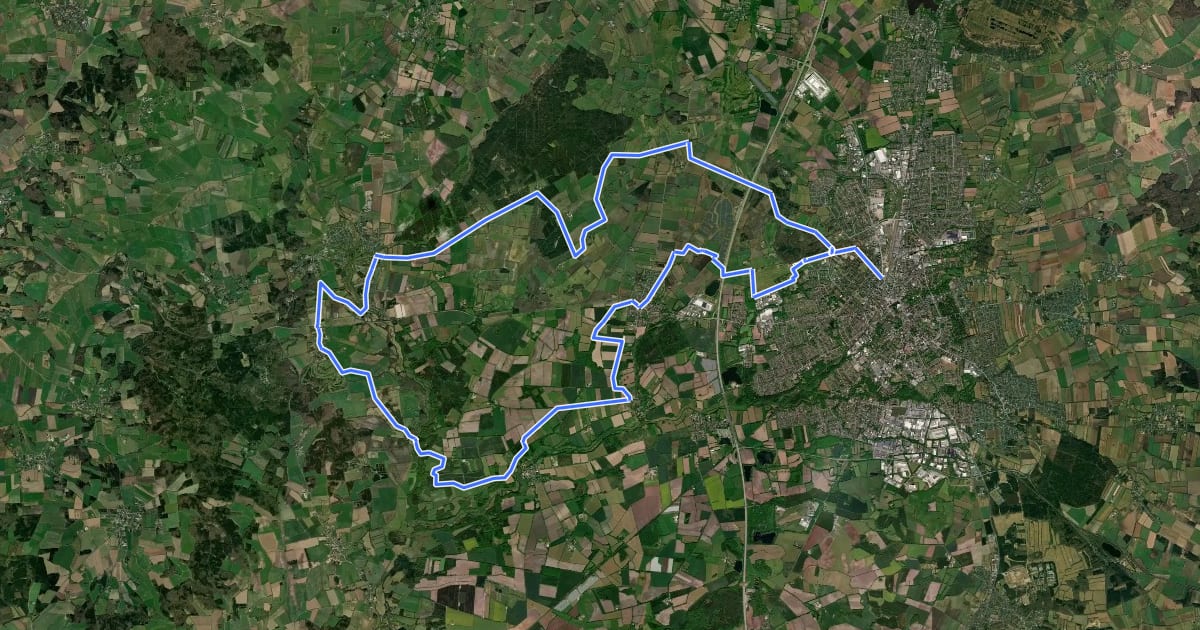 Маршрут Wald- und Wiesen-Tour на спутниковом снимке
