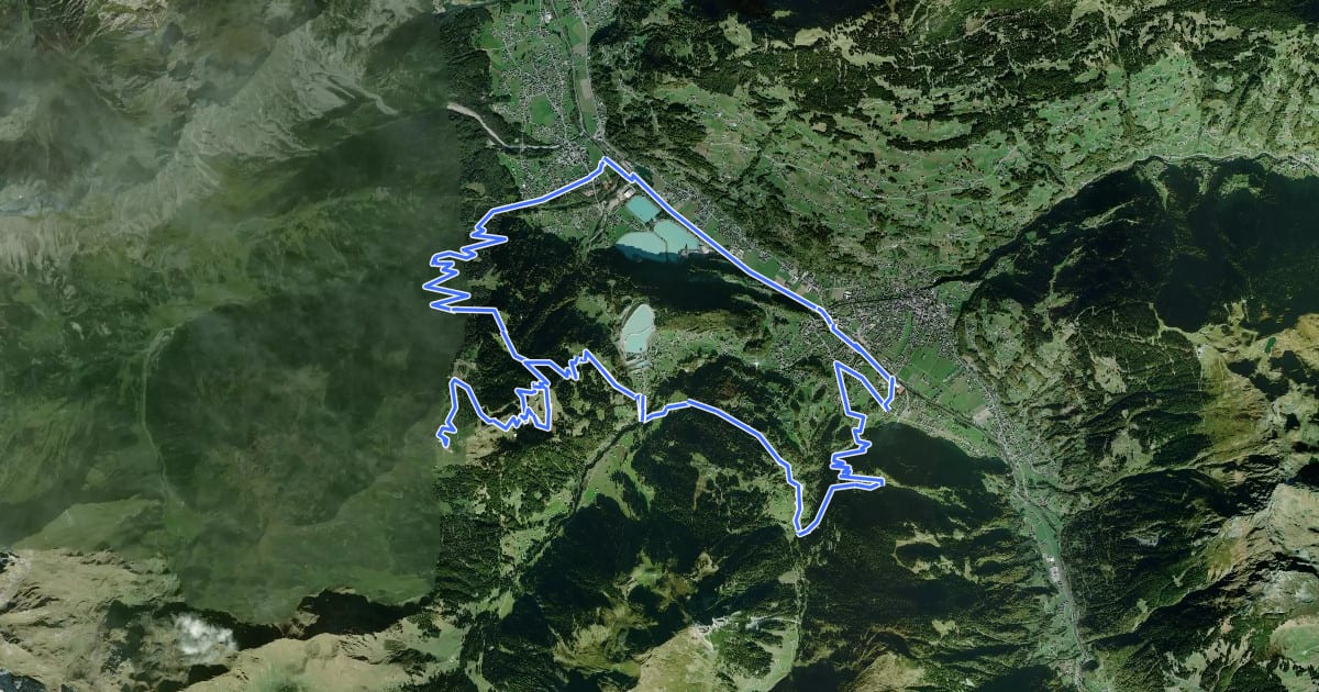 Маршрут Wald und Wiesen Tour на спутниковом снимке