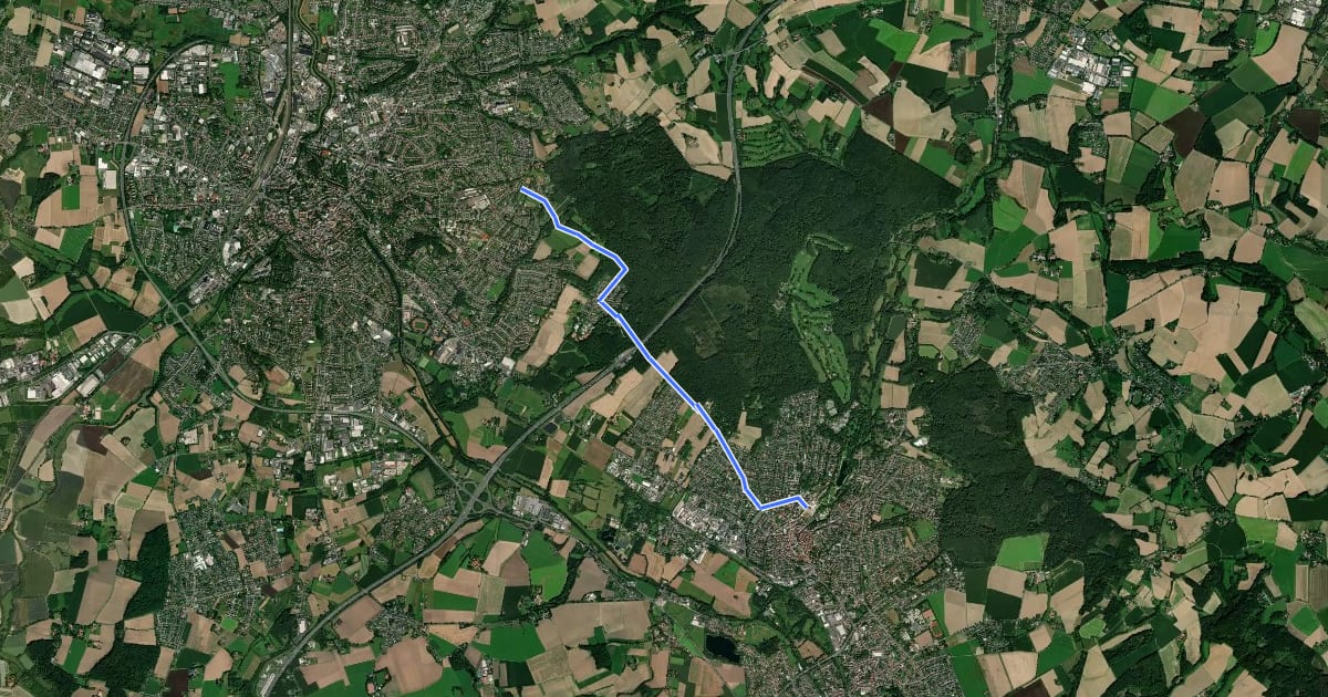 Маршрут Wald & Wiesen Route (Nebenroute) на спутниковом снимке