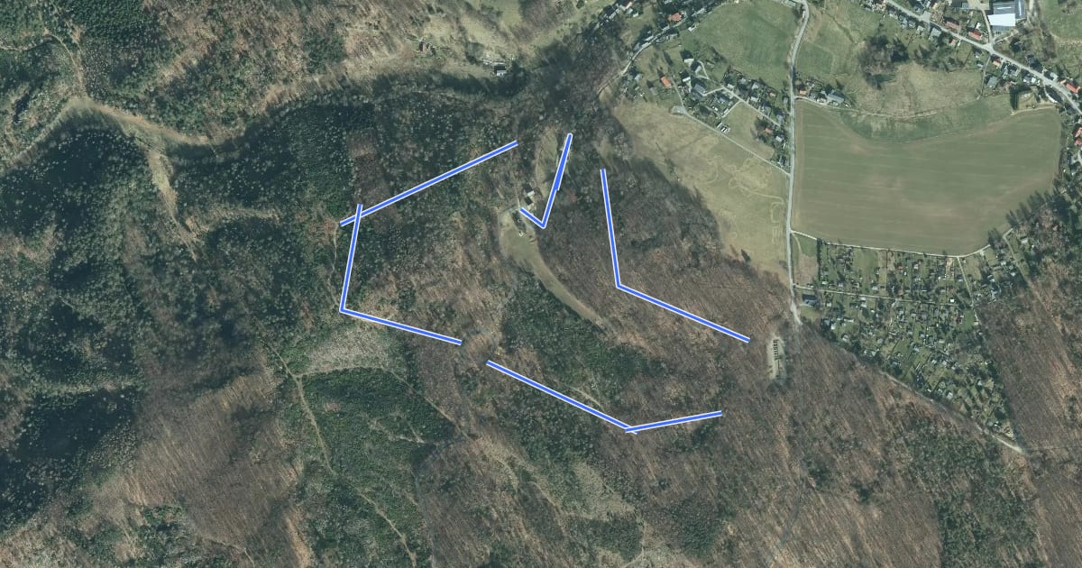 Маршрут Waldabenteuerweg на спутниковом снимке