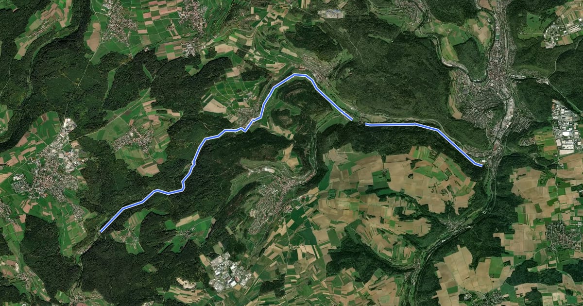 Маршрут Waldachtalweg на спутниковом снимке