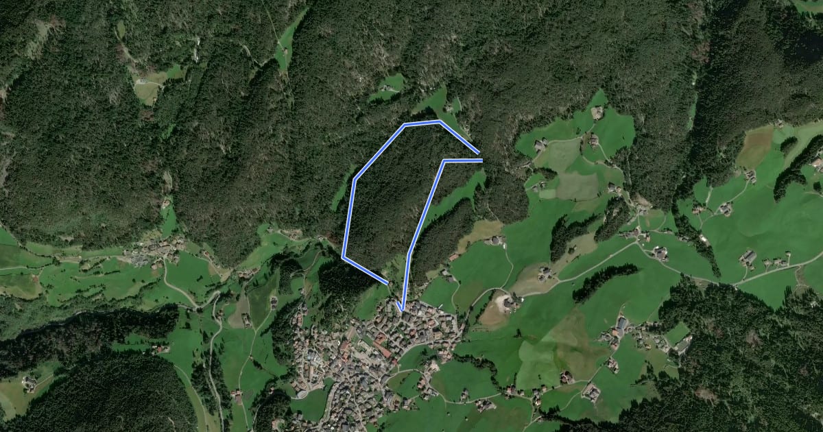 Маршрут Waldackerweg на спутниковом снимке