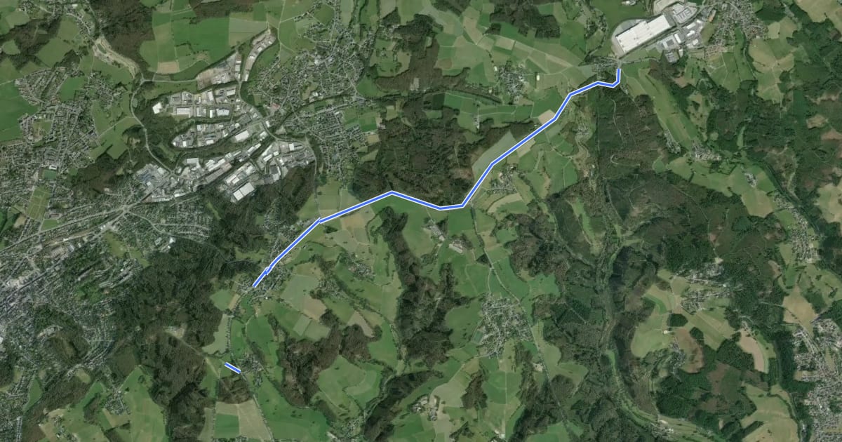Маршрут Waldbröl (05) - Morsbach (81) на спутниковом снимке