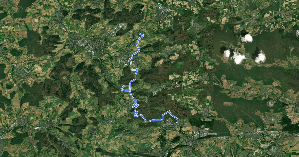 Маршрут Waldenserweg на спутниковом снимке