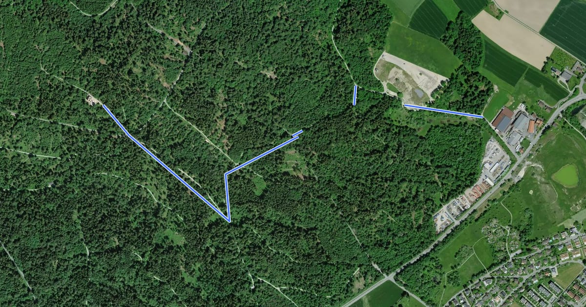 Маршрут Walderlebnispfad Hardwald на спутниковом снимке