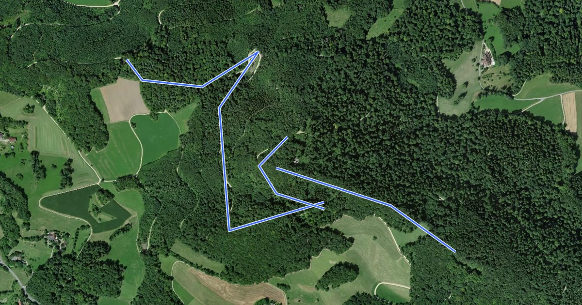 Маршрут Waldhaus Wölflinswil - Strihen - Pt. 866.7 m на спутниковом снимке