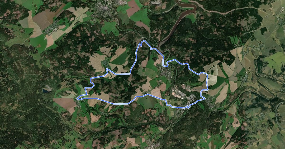Маршрут Waldhaus-Weg R14 на спутниковом снимке