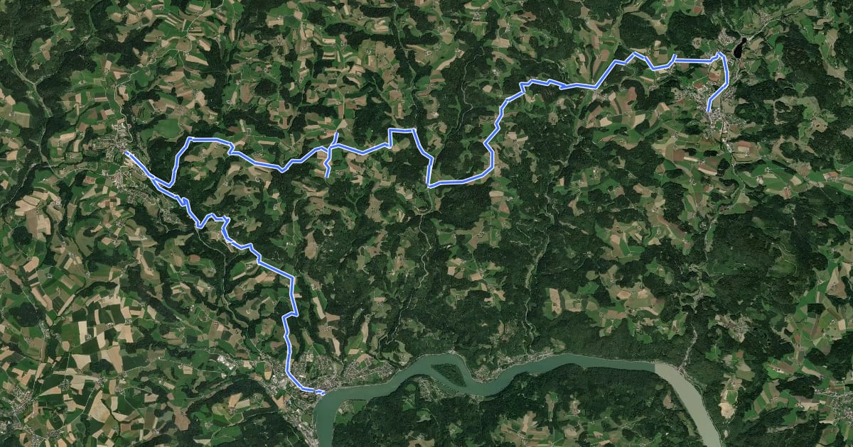 Маршрут Waldhausen - Grein Donausteig Etappe на спутниковом снимке