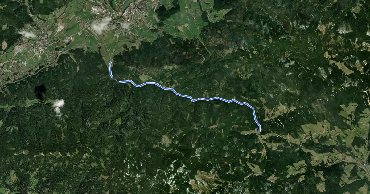 Маршрут Waldheimatweg на спутниковом снимке