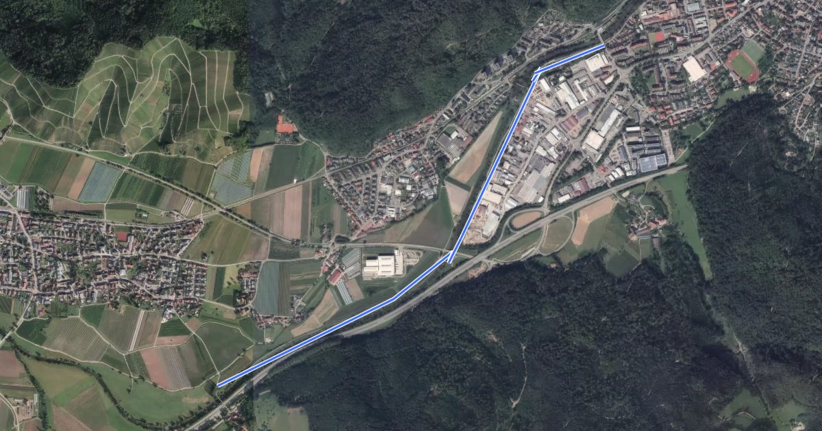 Маршрут Waldkirch Galgenbrücke - Am Elzsteg на спутниковом снимке