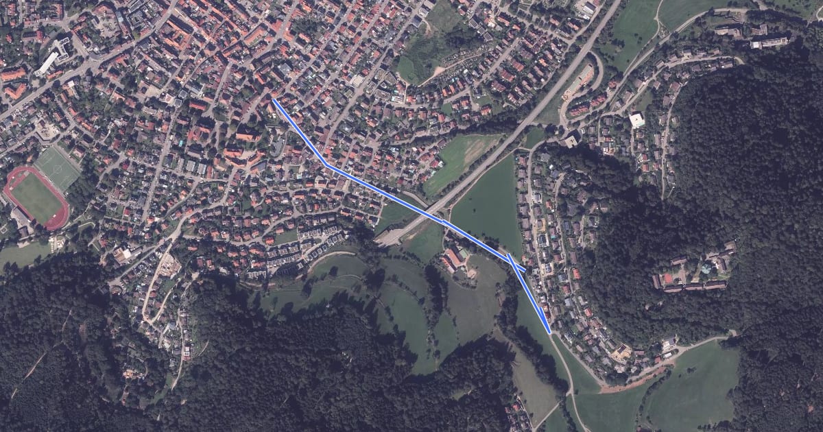 Маршрут Waldkirch i-Punkt - Wisserwand на спутниковом снимке