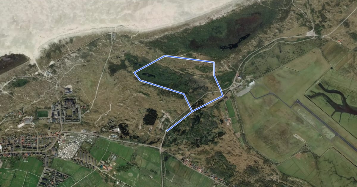 Маршрут Waldlehrpfad Borkum на спутниковом снимке
