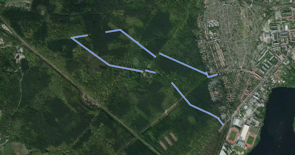 Маршрут Waldlehrpfad Pirschheide на спутниковом снимке