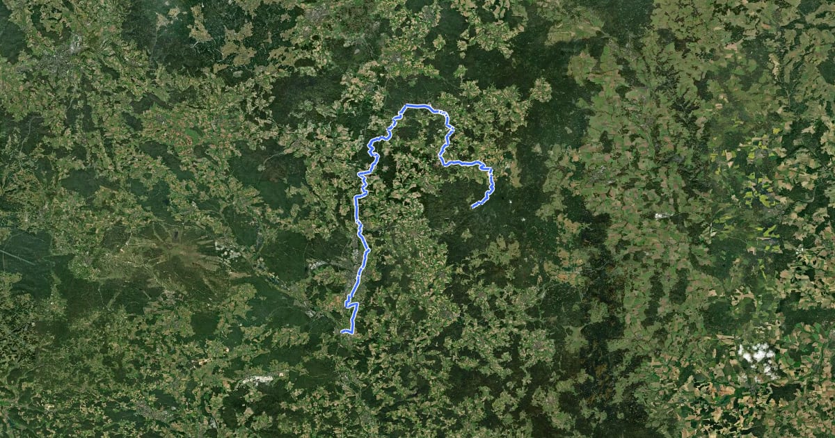 Маршрут Waldnaabtal-Radweg на спутниковом снимке