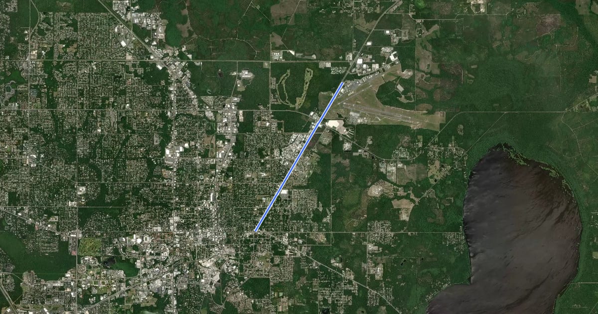 Маршрут Waldo Road Greenway на спутниковом снимке