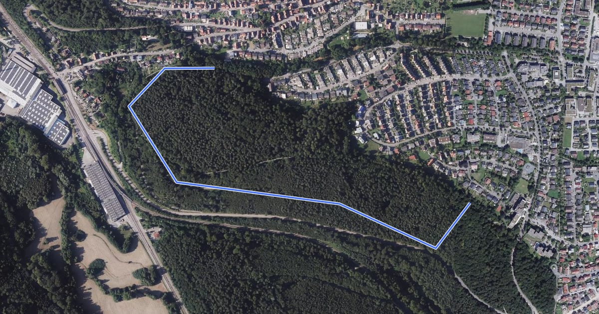 Маршрут Waldpark - Talstraße на спутниковом снимке