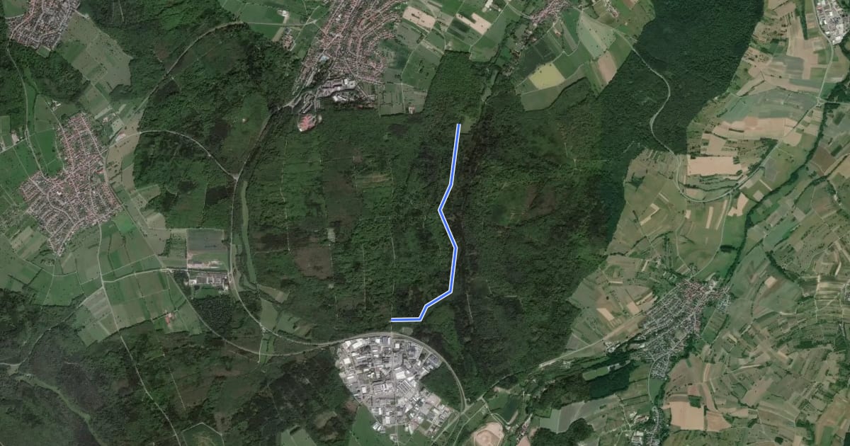 Маршрут Waldparkplatz Alter Bahndamm - Pavillon Unteres Köpfle на спутниковом снимке