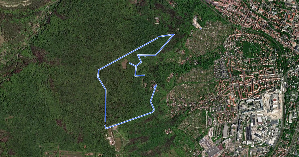 Маршрут Waldpfad Schlauer UX на спутниковом снимке