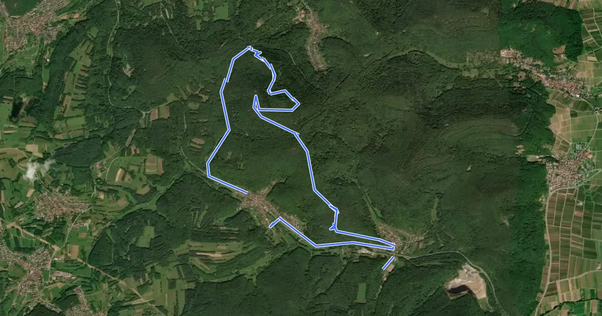 Маршрут Waldrohrbacher Turm- und Felsenweg на спутниковом снимке