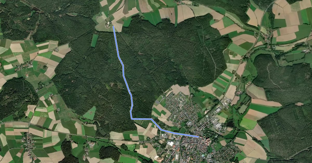 Маршрут Waldsassener Rundwanderweg 5 - Zur Kappl - Alternative A на спутниковом снимке
