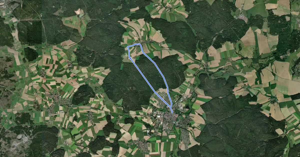 Маршрут Waldsassener Rundwanderweg 5 - Zur Kappl - Hauptroute на спутниковом снимке