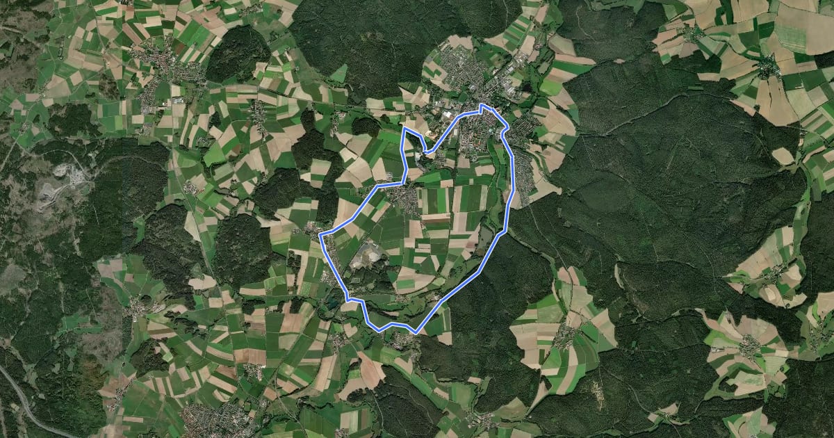 Маршрут Waldsassener Rundwanderweg 7 на спутниковом снимке
