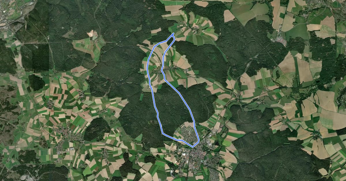 Маршрут Waldsassener Rundwanderweg 9 - Marterlweg на спутниковом снимке