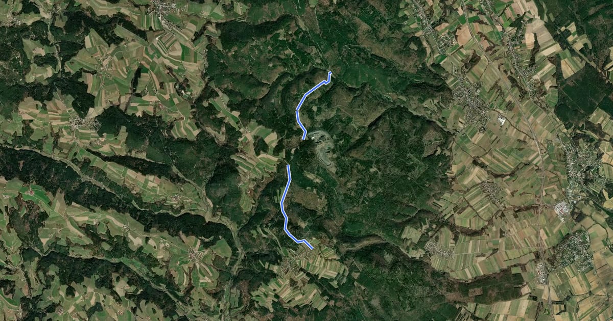 Маршрут Waldsauerbrunn - Landsee на спутниковом снимке