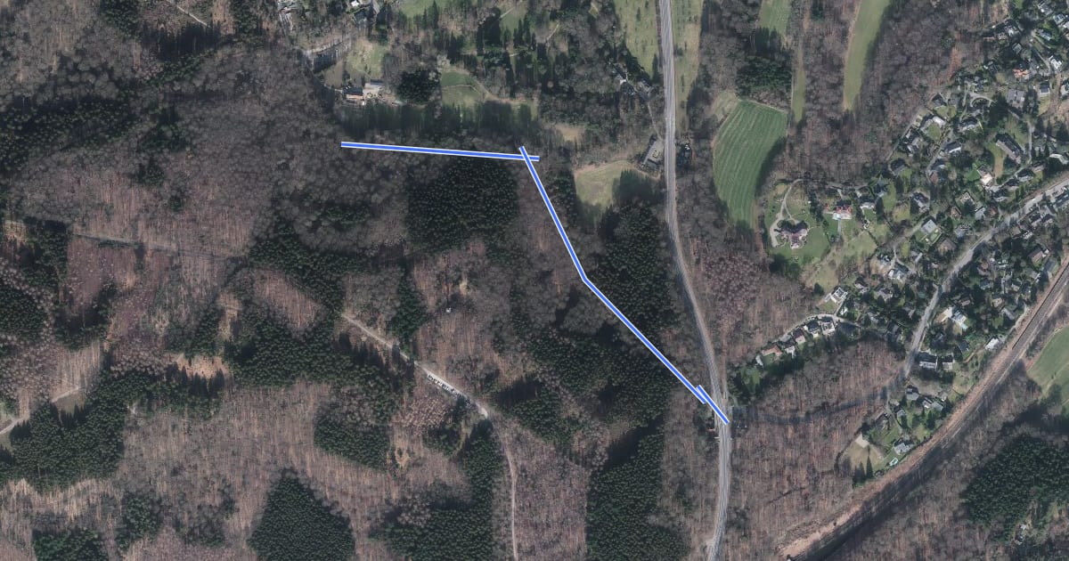 Маршрут Waldschenke (13) - Preusweg (14) на спутниковом снимке