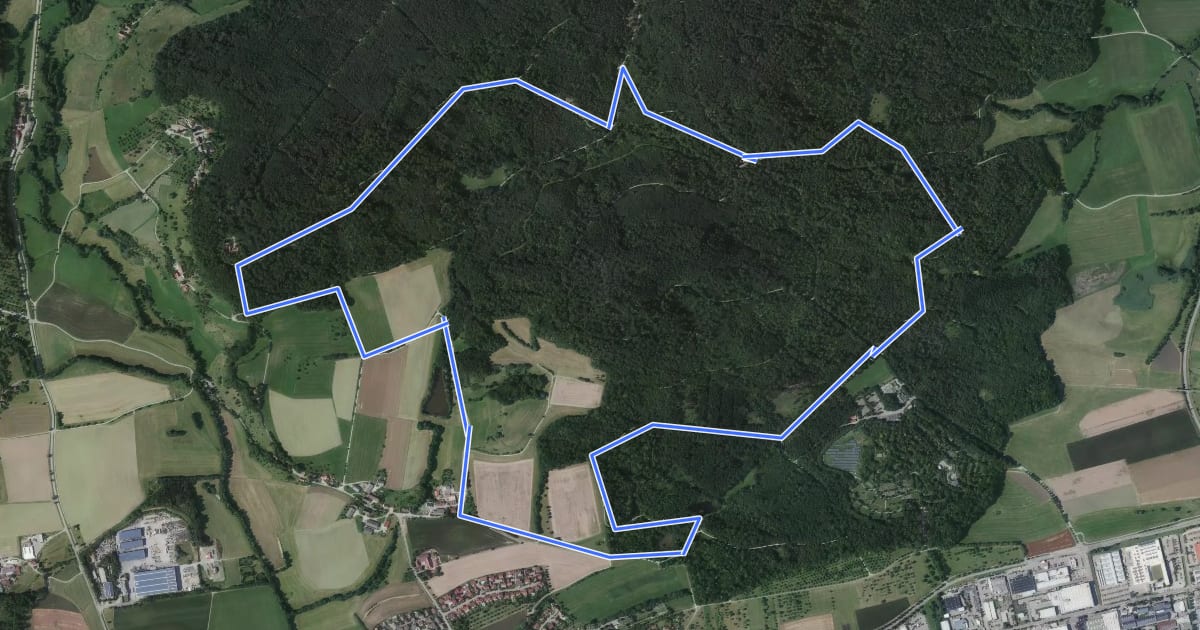 Маршрут Waldspaziergang zum Lemberghaus на спутниковом снимке