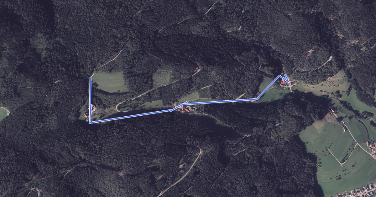 Маршрут Waldspielplatz - Fehrenbacher Kreuz на спутниковом снимке