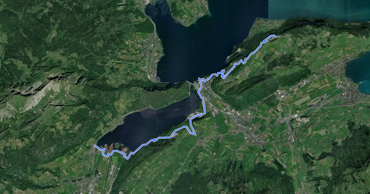 Маршрут Waldstätterweg - Etappe 5 на спутниковом снимке