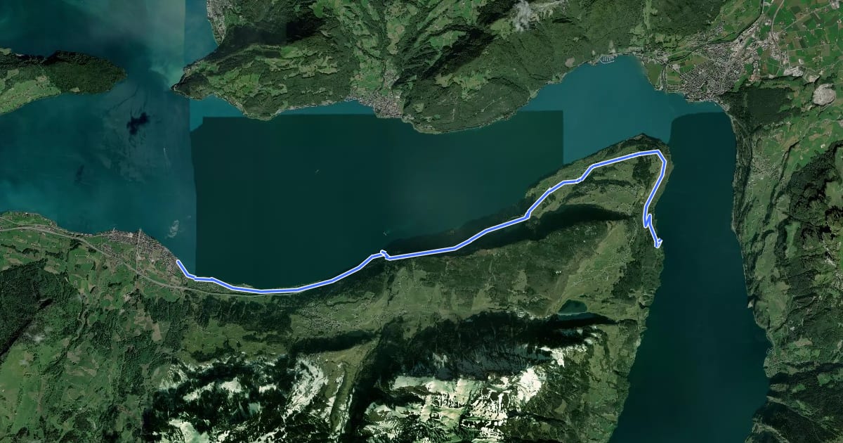Маршрут Waldstätterweg - Etappe 7 на спутниковом снимке