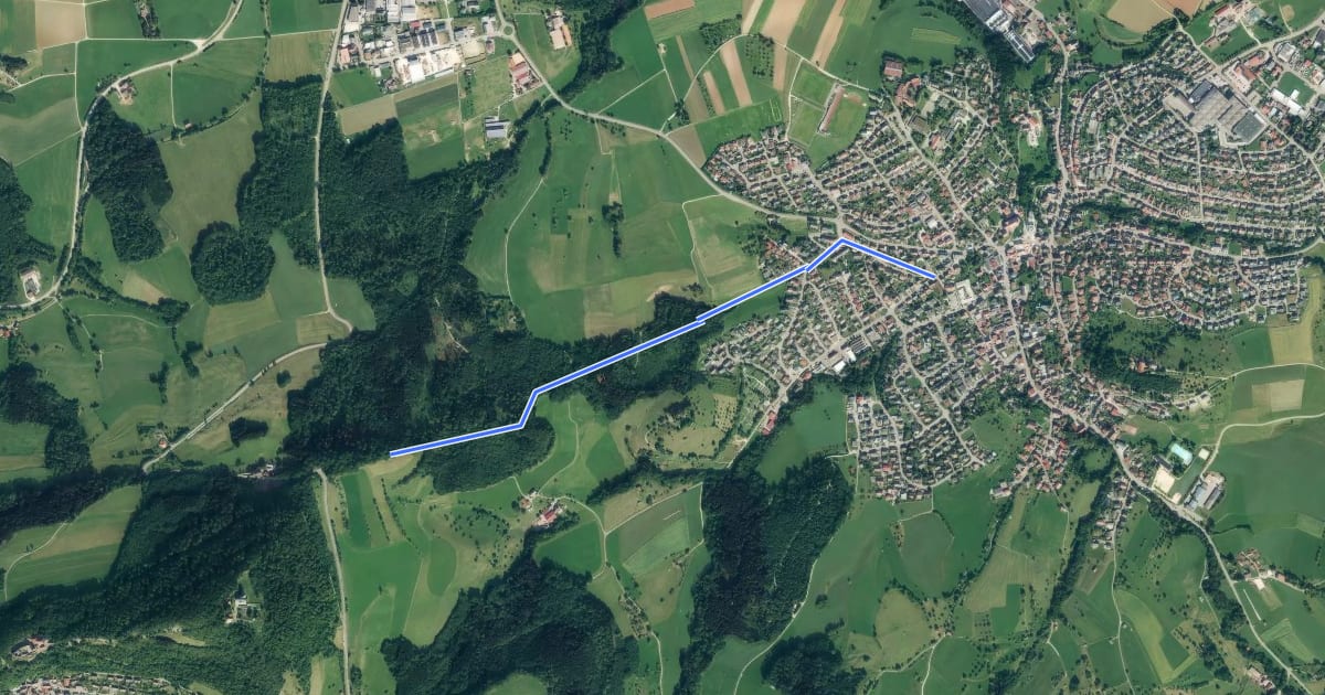 Маршрут Waldstetten-Pfefferweg на спутниковом снимке