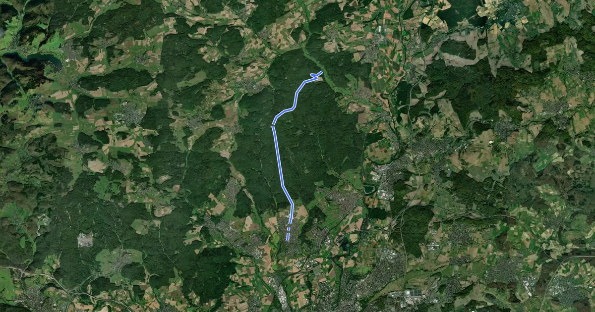 Маршрут Waldstraße на спутниковом снимке