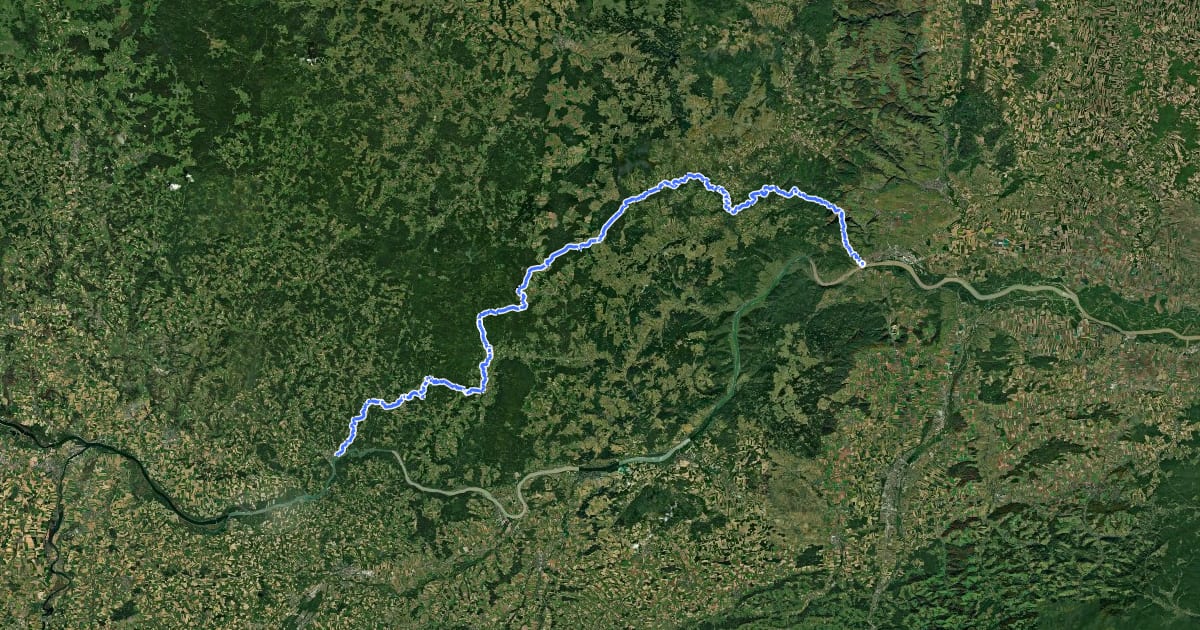 Маршрут Waldviertel-Weitwanderweg 606 на спутниковом снимке