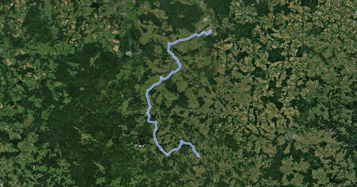 Маршрут Waldviertelbahn Radweg на спутниковом снимке