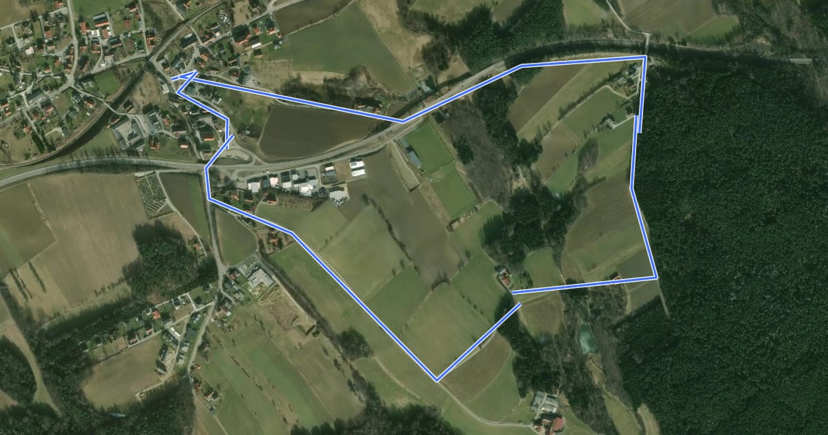 Маршрут Waldviertelweg (Weg D, 3,7 km) на спутниковом снимке