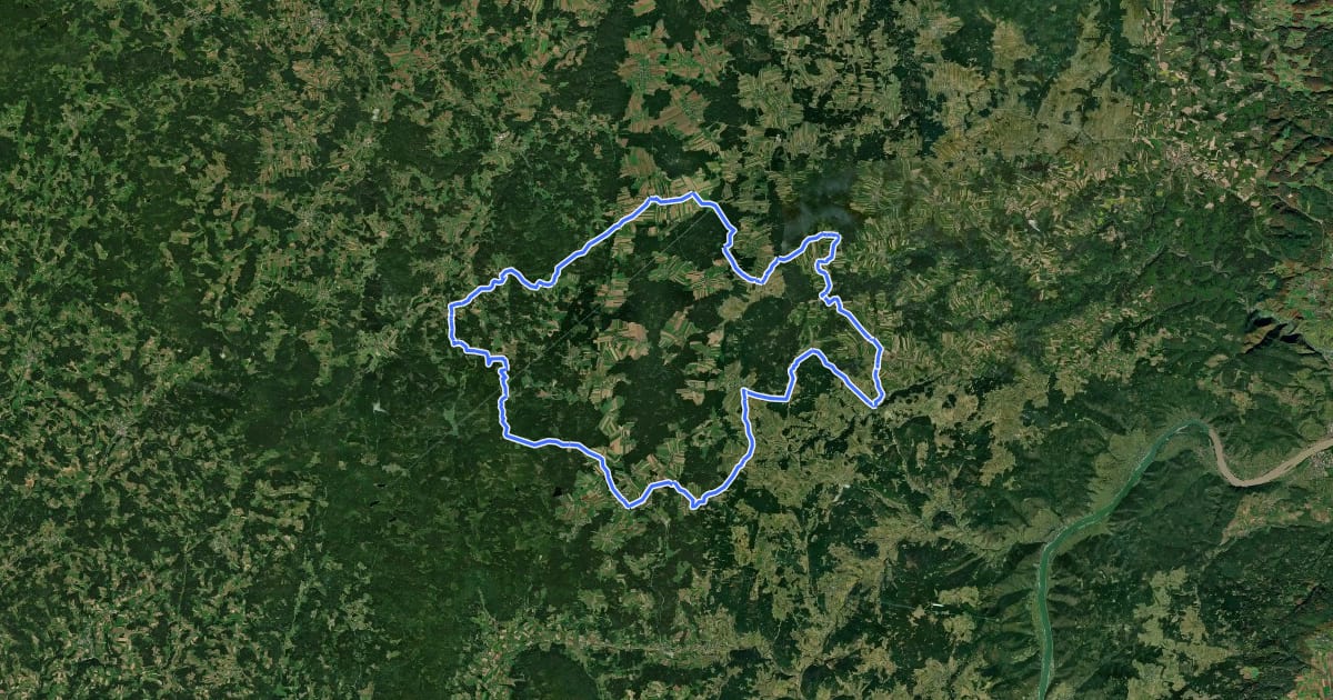 Маршрут Waldviertler Hochlandweg на спутниковом снимке