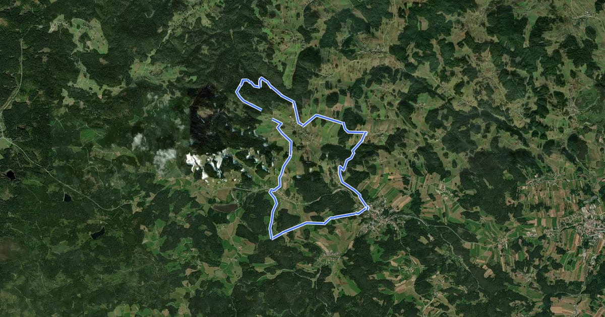 Маршрут Waldviertler Semmering-Bruderndorf на спутниковом снимке