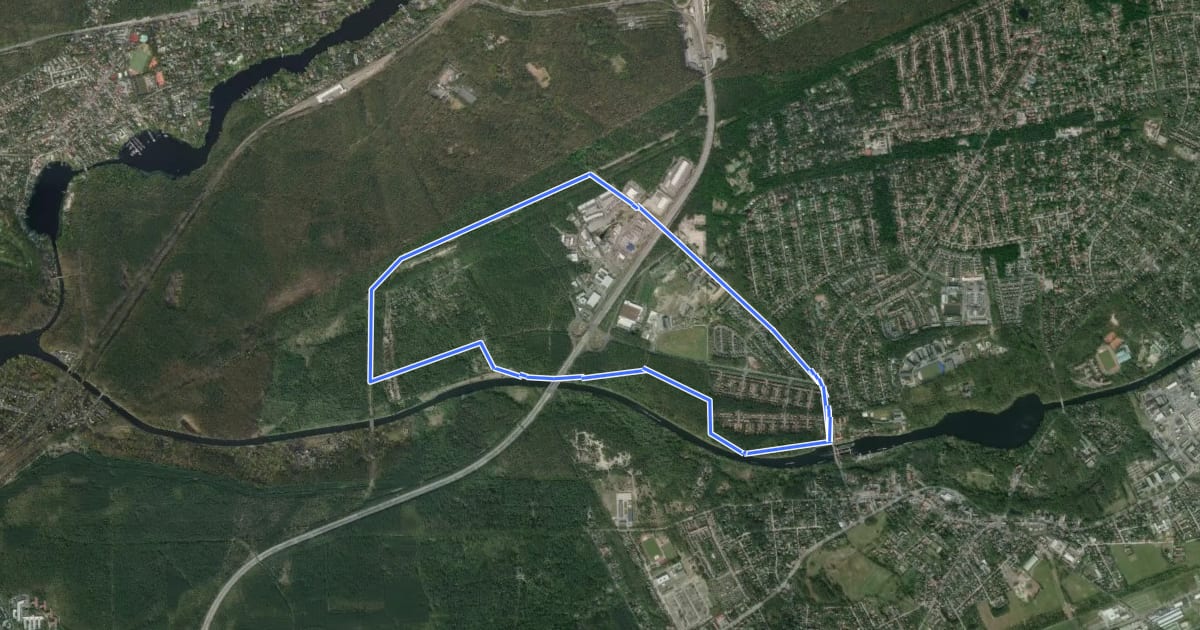 Маршрут Waldweg Dreilinden на спутниковом снимке